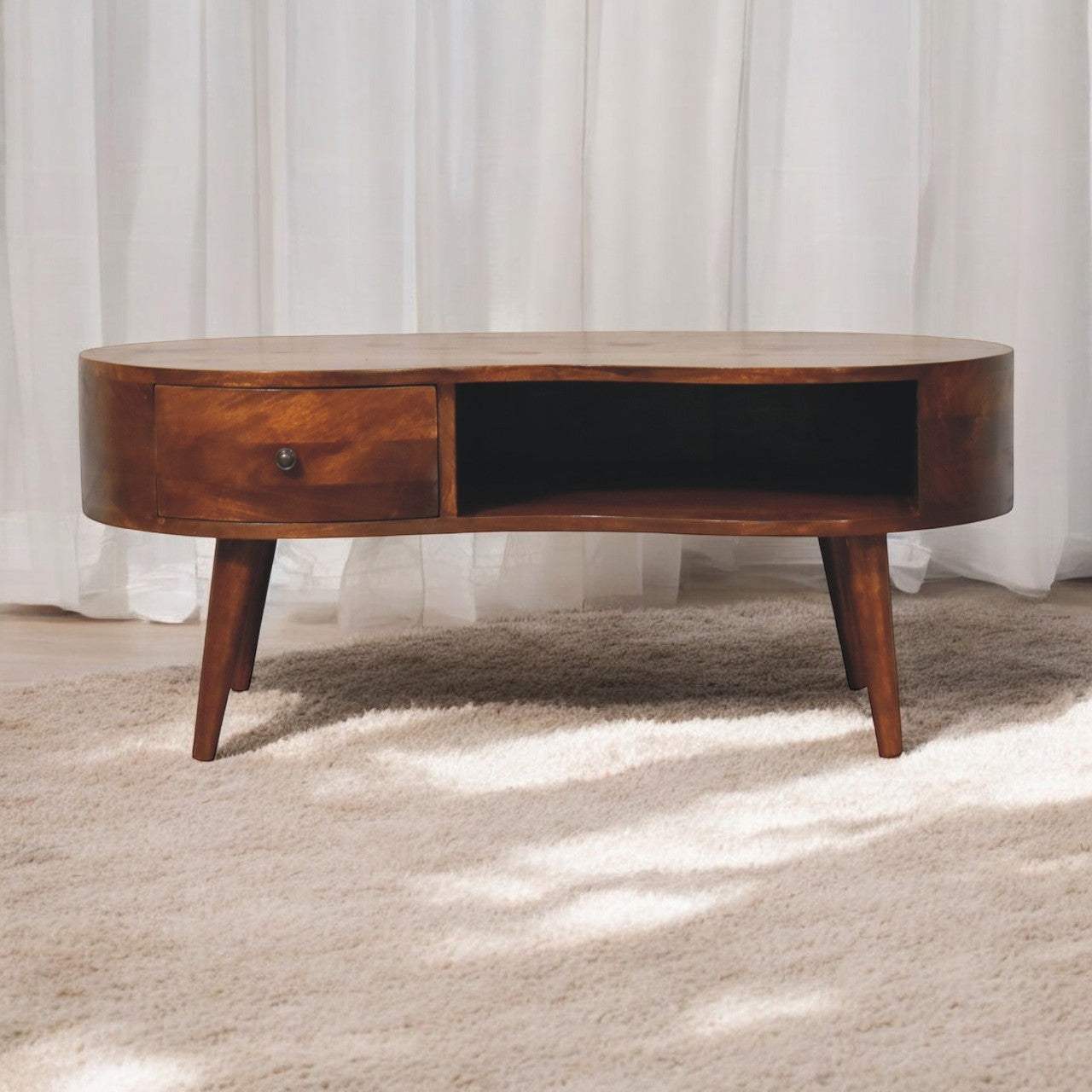 Artisan Large Chestnut Wave Coffee Table - Artisan Furniture - Flyclothing LLC