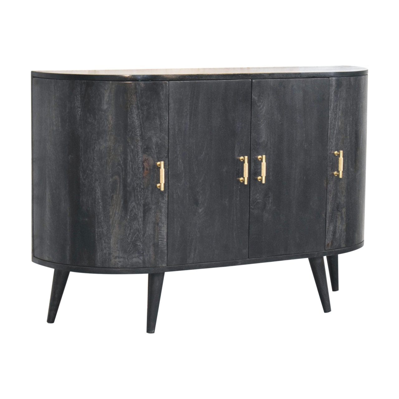 Artisan Ash Black T-Bar Quad Cabinet - Artisan Furniture