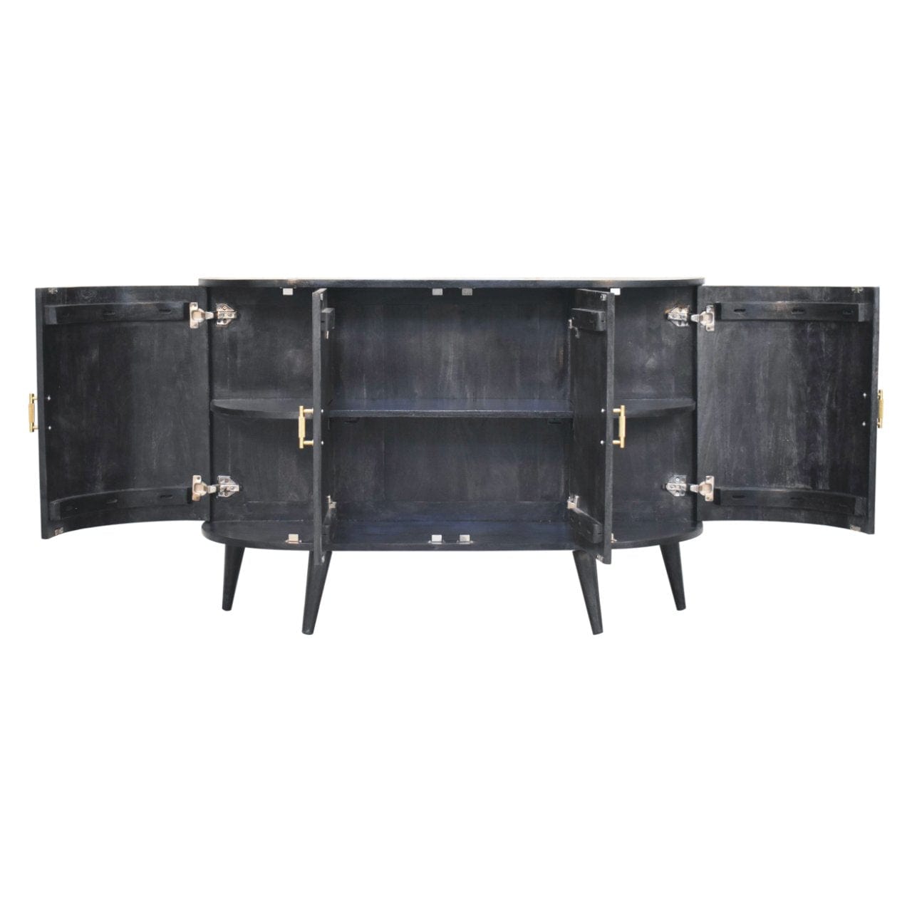 Artisan Ash Black T-Bar Quad Cabinet - Artisan Furniture