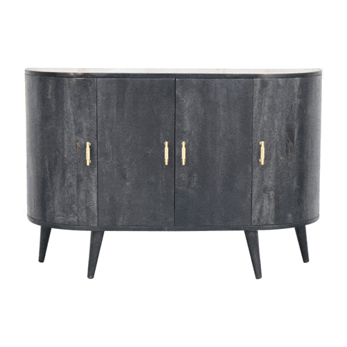 Artisan Ash Black T-Bar Quad Cabinet - Artisan Furniture