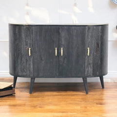 Artisan Ash Black T-Bar Quad Cabinet - Artisan Furniture