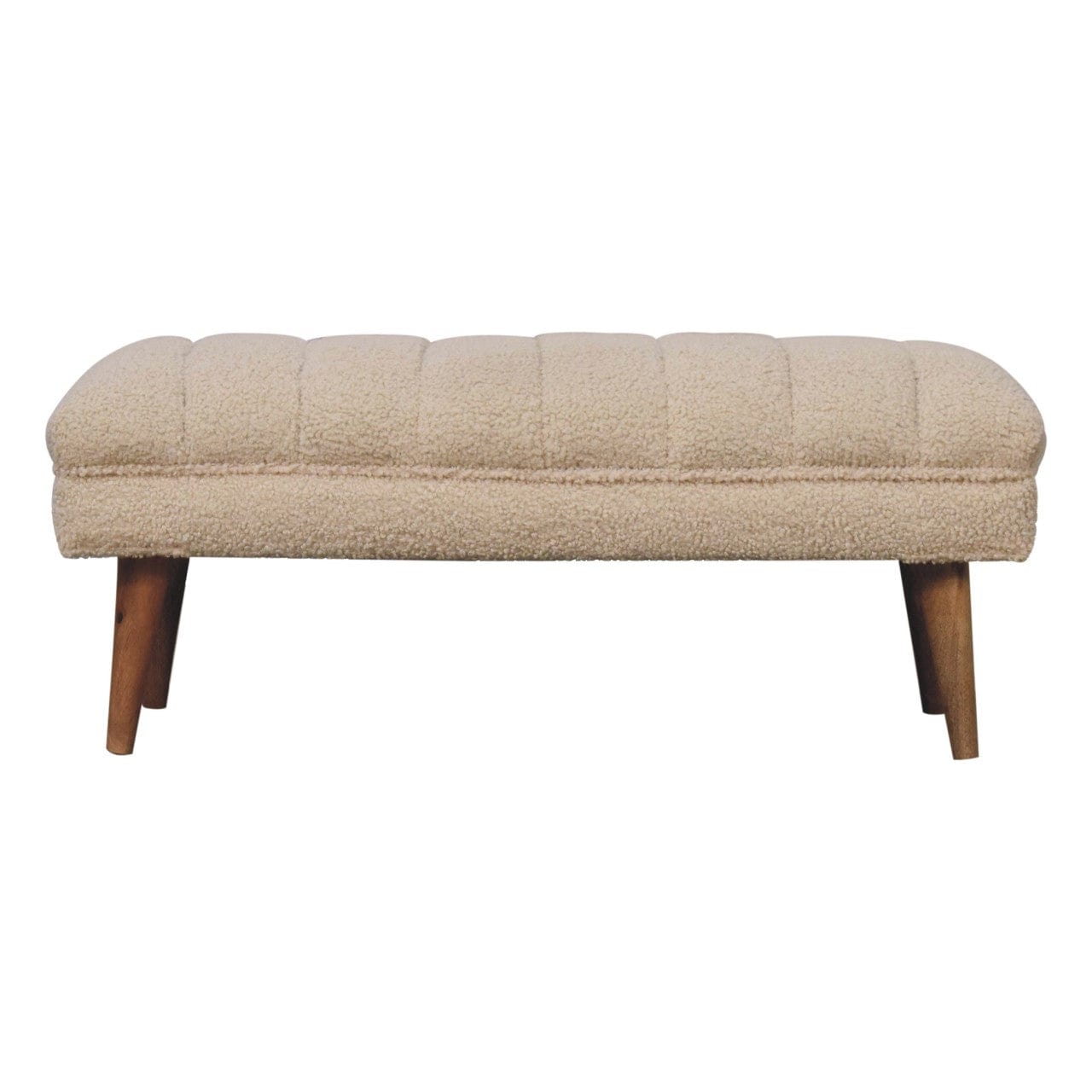 Artisan Cream Boucle Puffer Bench - Artisan Furniture