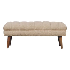 Artisan Cream Boucle Puffer Bench - Artisan Furniture