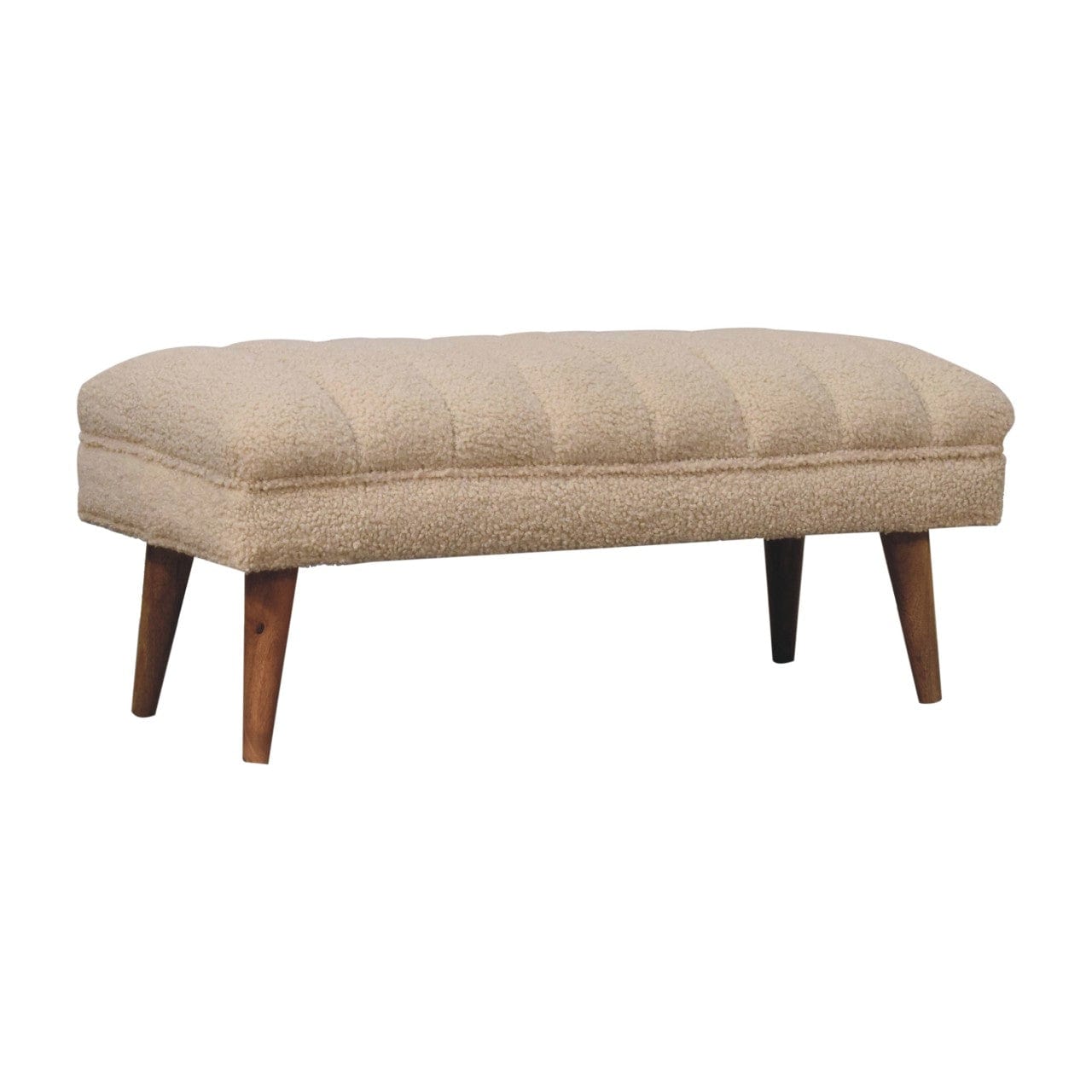 Artisan Cream Boucle Puffer Bench - Artisan Furniture