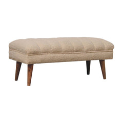 Artisan Cream Boucle Puffer Bench - Artisan Furniture
