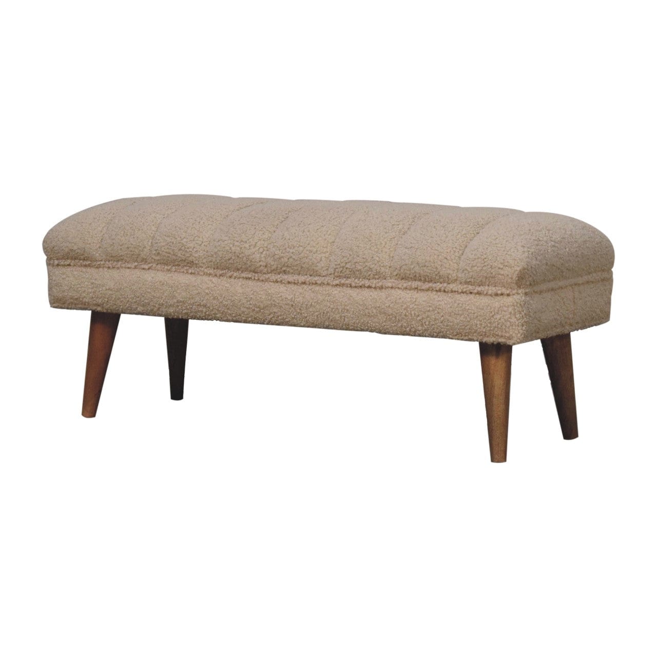 Artisan Cream Boucle Puffer Bench - Artisan Furniture