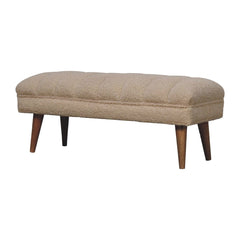 Artisan Cream Boucle Puffer Bench - Artisan Furniture