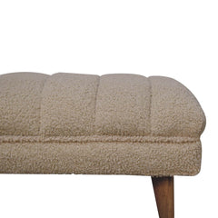 Artisan Cream Boucle Puffer Bench - Artisan Furniture