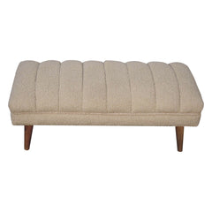 Artisan Cream Boucle Puffer Bench - Artisan Furniture