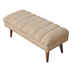 Artisan Cream Boucle Puffer Bench - Artisan Furniture