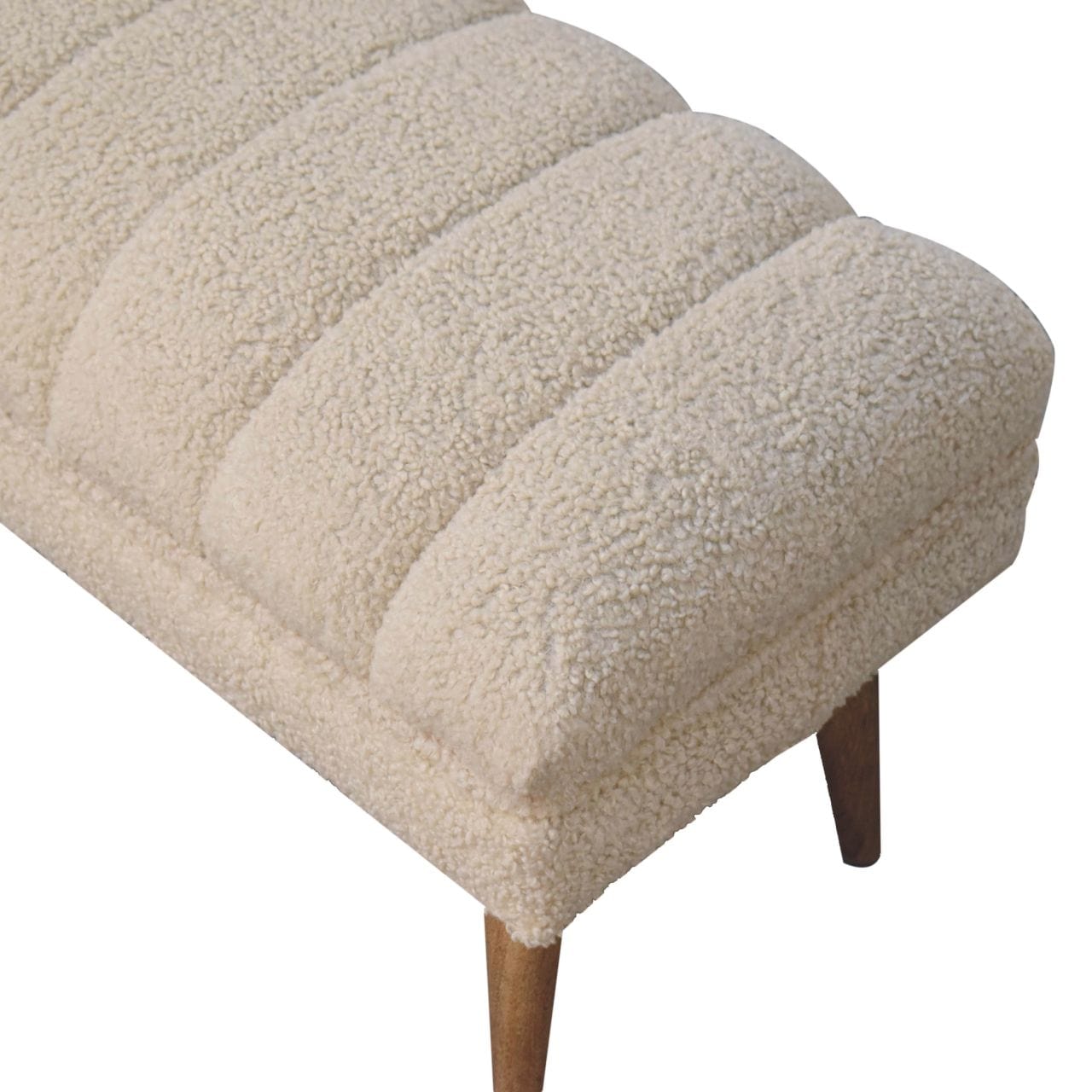 Artisan Cream Boucle Puffer Bench - Artisan Furniture
