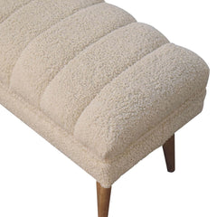 Artisan Cream Boucle Puffer Bench - Artisan Furniture
