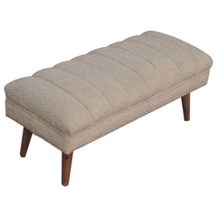 Artisan Cream Boucle Puffer Bench - Artisan Furniture