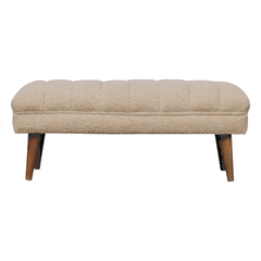 Artisan Cream Boucle Puffer Bench - Artisan Furniture