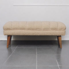Artisan Cream Boucle Puffer Bench - Artisan Furniture