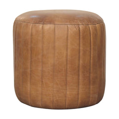 Artisan Buffalo Leather Boucle Footstool - Artisan Furniture