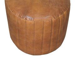 Artisan Buffalo Leather Boucle Footstool - Artisan Furniture