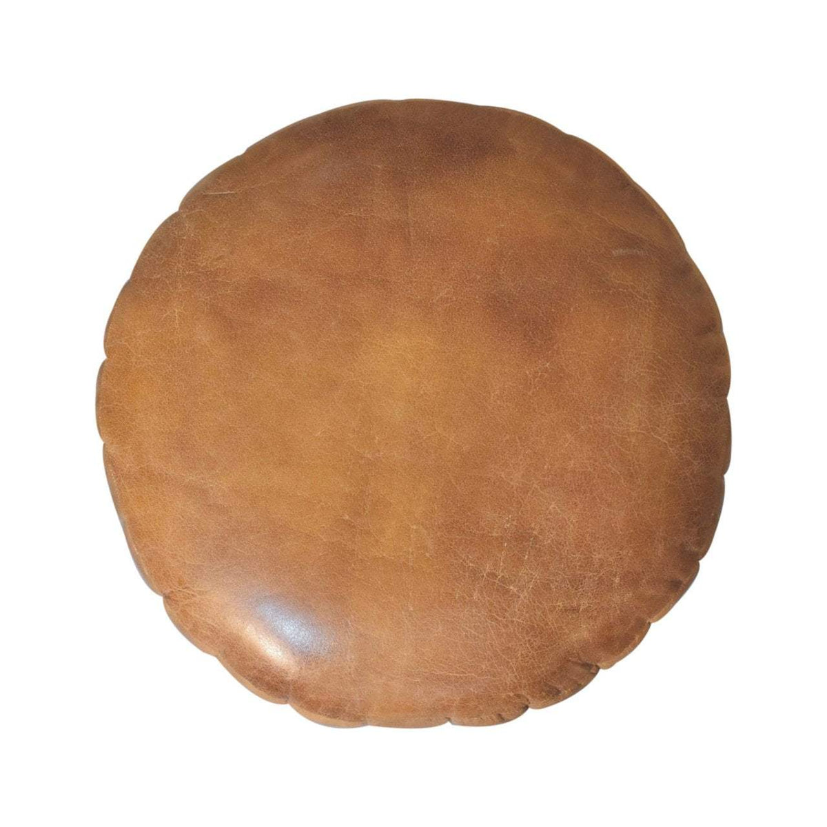 Artisan Buffalo Leather Boucle Footstool - Artisan Furniture - Flyclothing LLC
