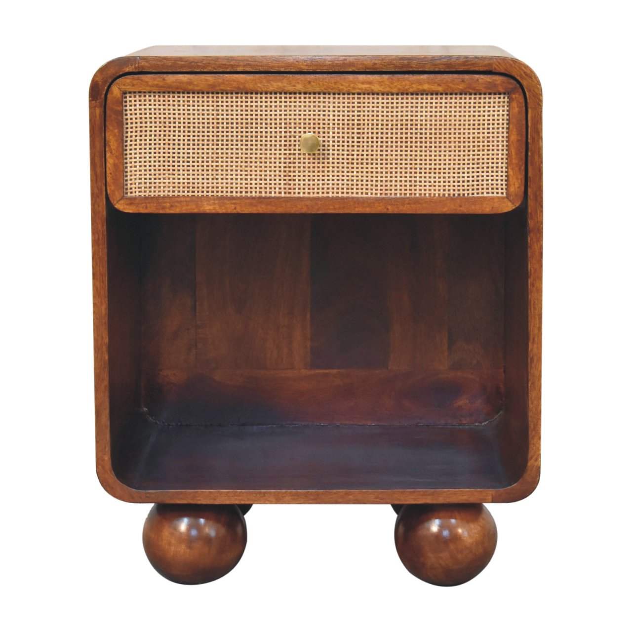 Artisan Chestnut Open Woven Bedside - Artisan Furniture - Flyclothing LLC
