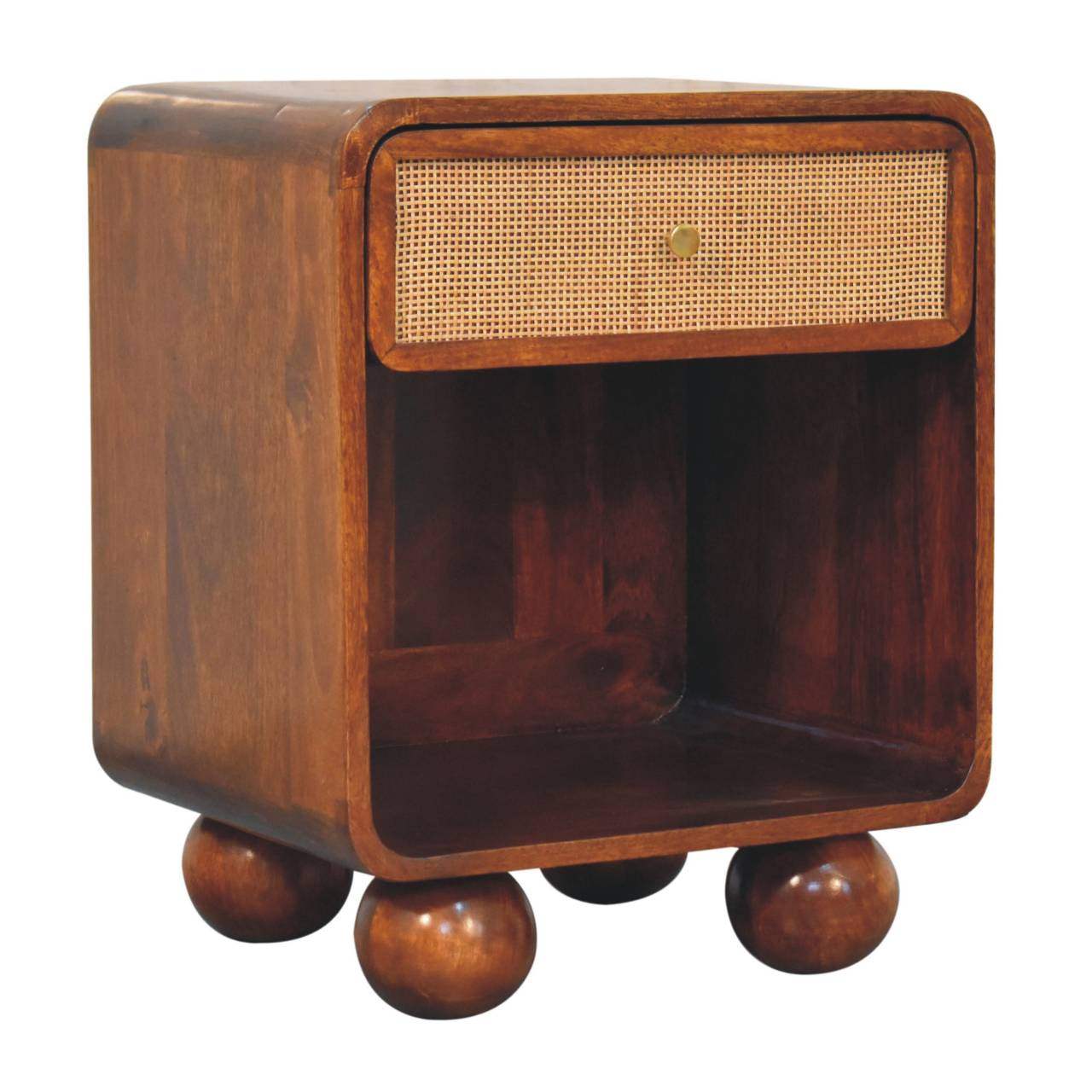 Artisan Chestnut Open Woven Bedside - Artisan Furniture - Flyclothing LLC