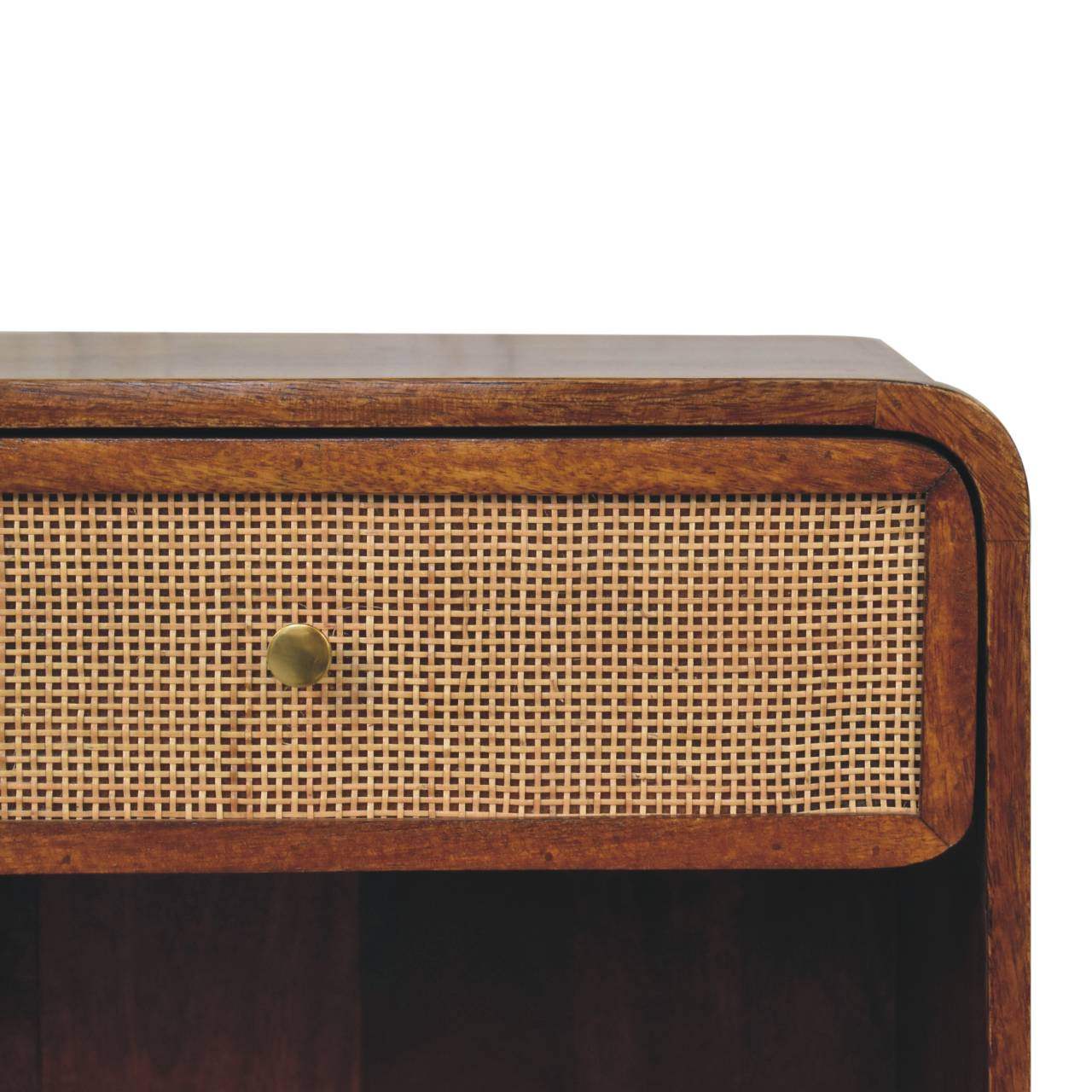 Artisan Chestnut Open Woven Bedside - Artisan Furniture - Flyclothing LLC