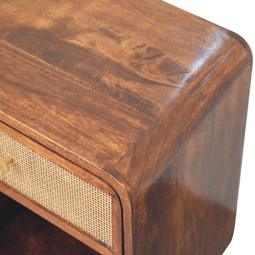 Artisan Chestnut Open Woven Bedside - Artisan Furniture - Flyclothing LLC