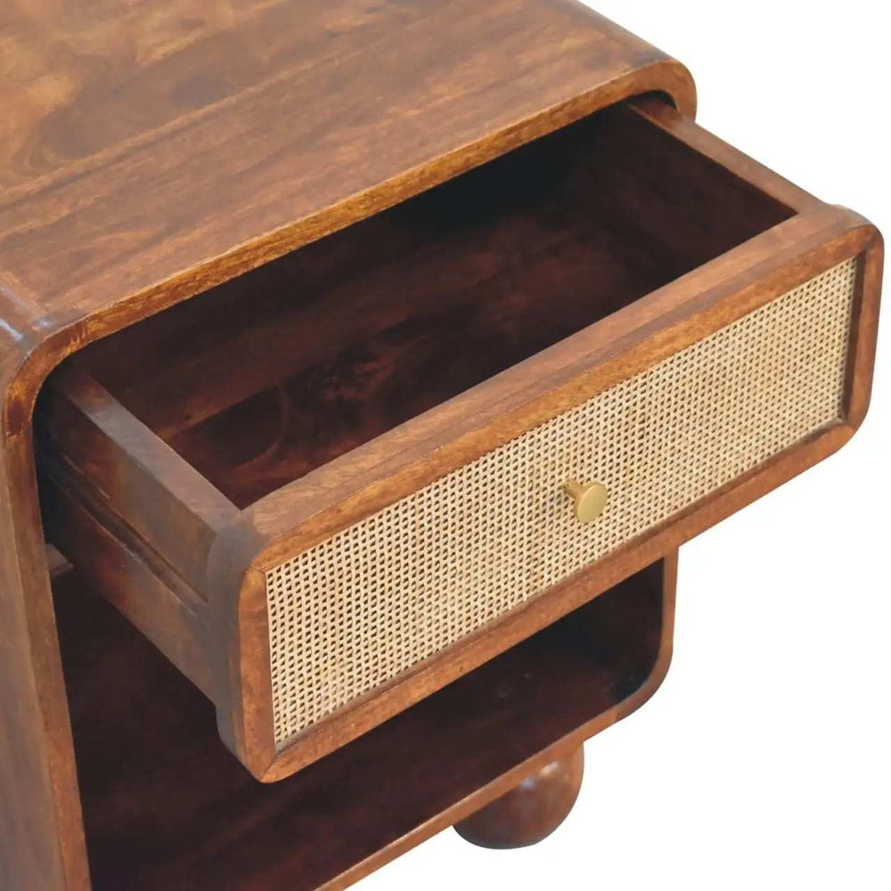 Artisan Chestnut Open Woven Bedside - Artisan Furniture - Flyclothing LLC