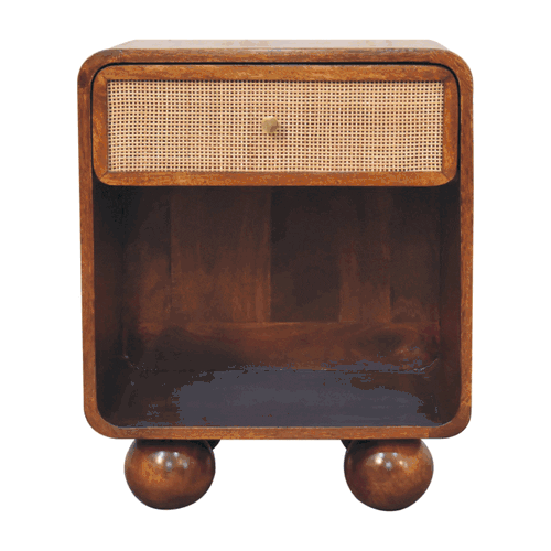 Artisan Chestnut Open Woven Bedside - Artisan Furniture - Flyclothing LLC