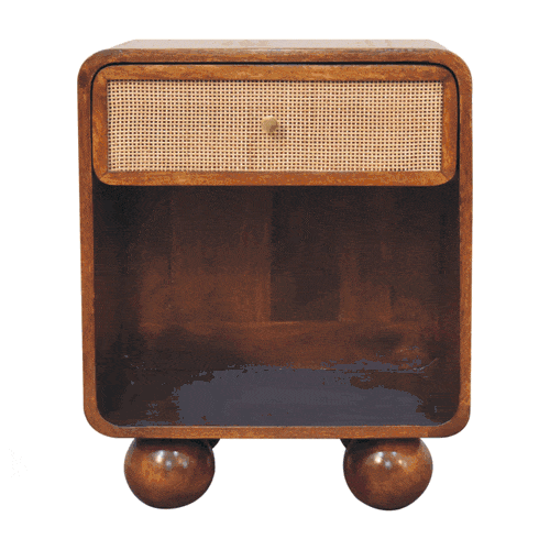 Artisan Chestnut Open Woven Bedside - Artisan Furniture - Flyclothing LLC