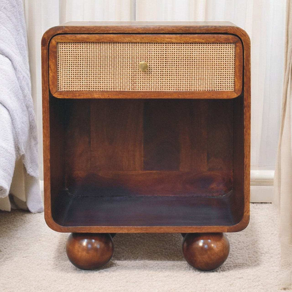 Artisan Chestnut Open Woven Bedside - Artisan Furniture - Flyclothing LLC