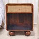 Artisan Chestnut Open Woven Bedside - Artisan Furniture - Flyclothing LLC