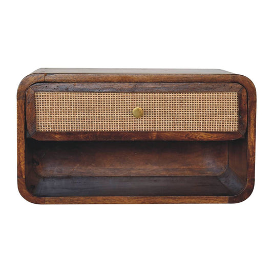 Artisan Chestnut Wall Mounted Open Woven Bedside - Artisan Furniture