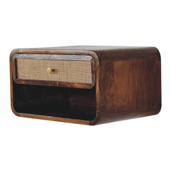 Artisan Chestnut Wall Mounted Open Woven Bedside - Artisan Furniture