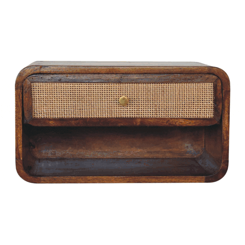 Artisan Chestnut Wall Mounted Open Woven Bedside - Artisan Furniture - Flyclothing LLC