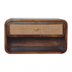 Artisan Chestnut Wall Mounted Open Woven Bedside - Artisan Furniture