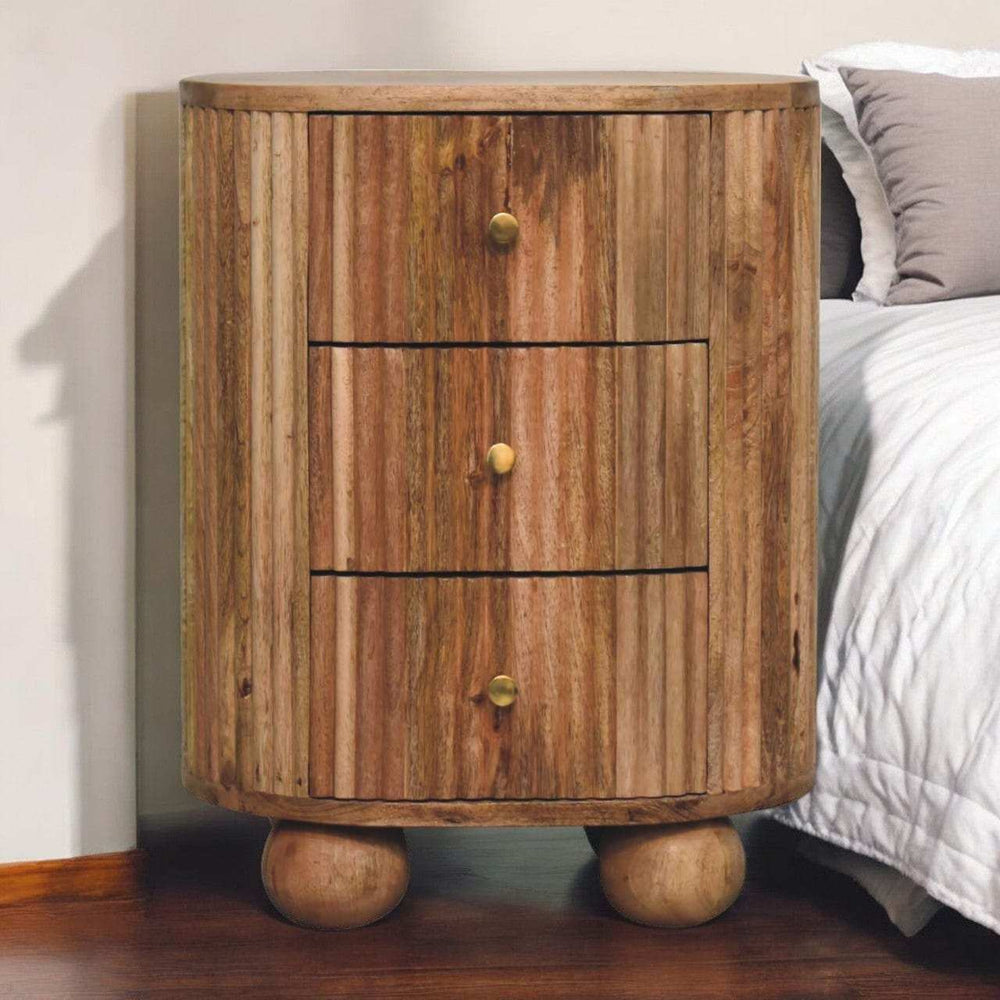 Artisan Soba Ball 3 Drawer Bedside - Artisan Furniture - Flyclothing LLC