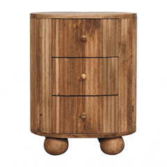 Artisan Soba Ball 3 Drawer Bedside - Artisan Furniture