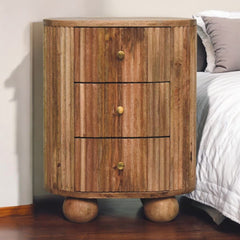 Artisan Soba Ball 3 Drawer Bedside - Artisan Furniture