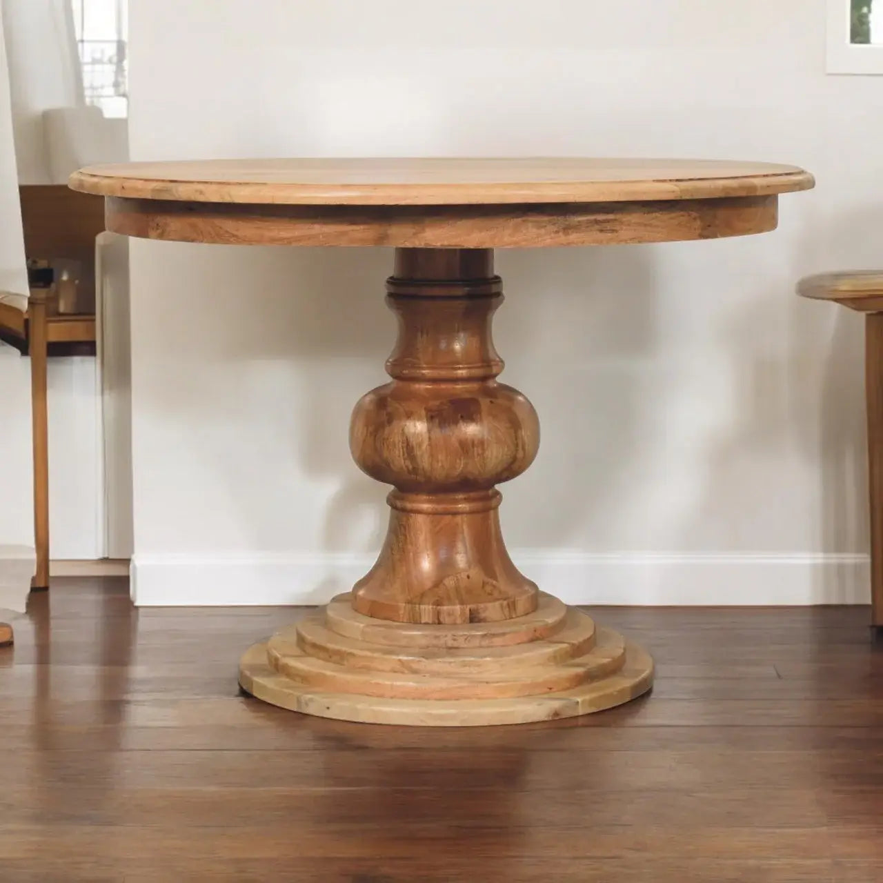 Round Turned Dining Table - Artisan Furniture - Flyclothing LLC