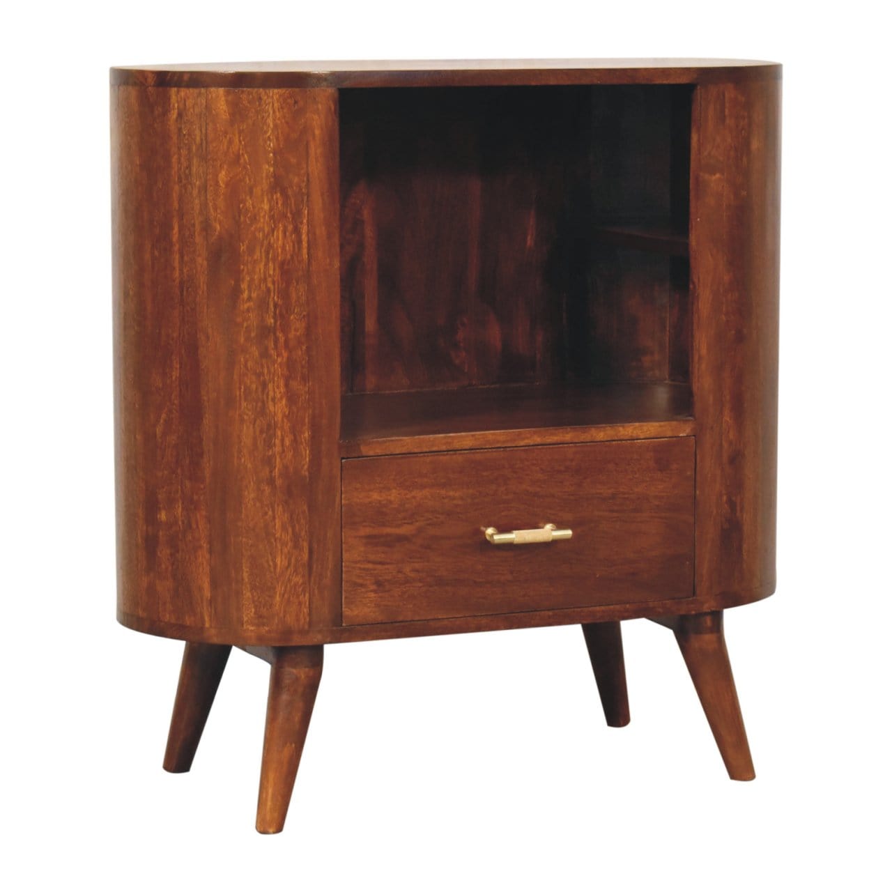 Artisan T-bar Cortez Chestnut Open Slot Cabinet - Artisan Furniture