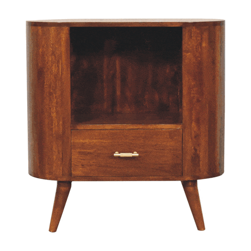 Artisan T-bar Cortez Chestnut Open Slot Cabinet - Artisan Furniture