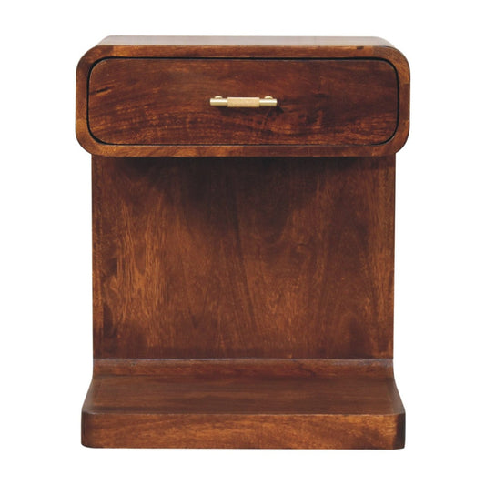 Artisan Chestnut T-Bar Rounded Bedside - Artisan Furniture