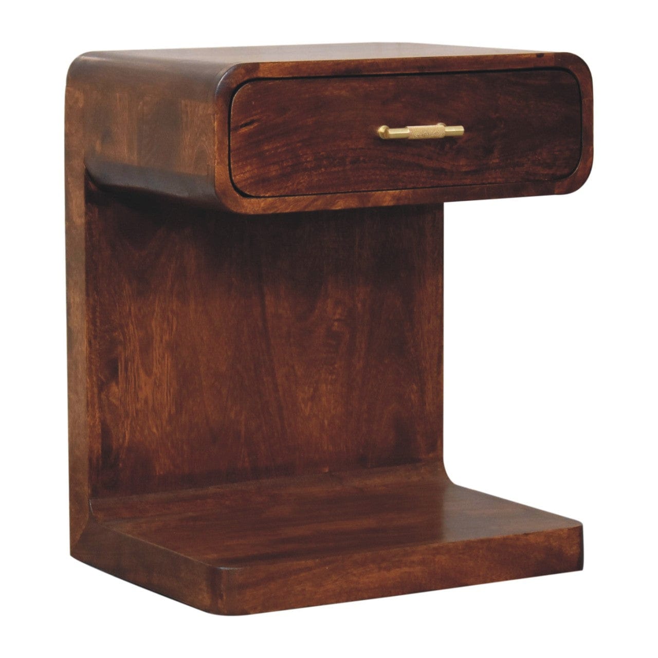 Artisan Chestnut T-Bar Rounded Bedside - Artisan Furniture