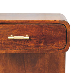 Artisan Chestnut T-Bar Rounded Bedside - Artisan Furniture