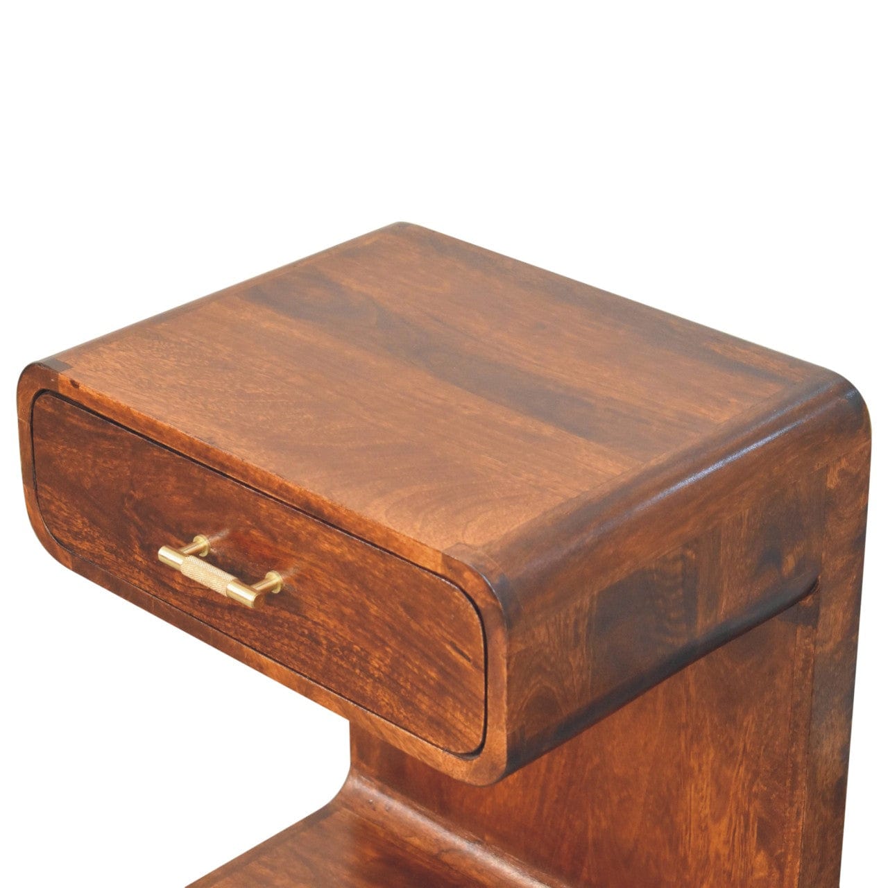 Artisan Chestnut T-Bar Rounded Bedside - Artisan Furniture