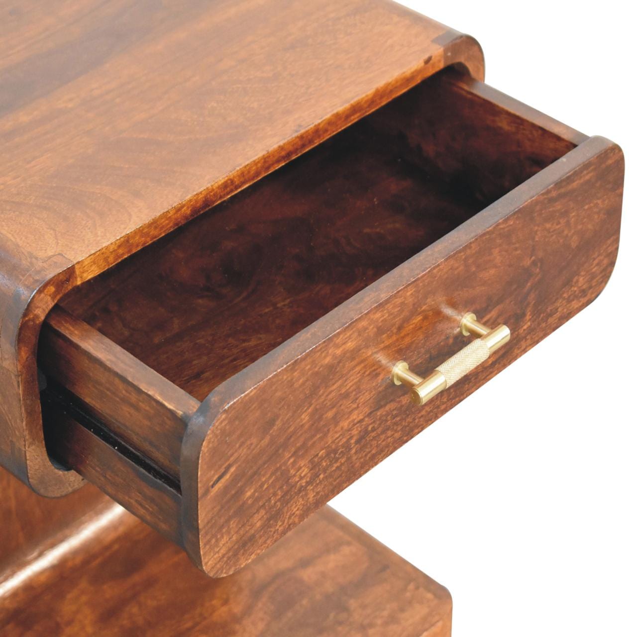 Artisan Chestnut T-Bar Rounded Bedside - Artisan Furniture