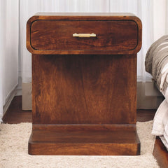 Artisan Chestnut T-Bar Rounded Bedside - Artisan Furniture