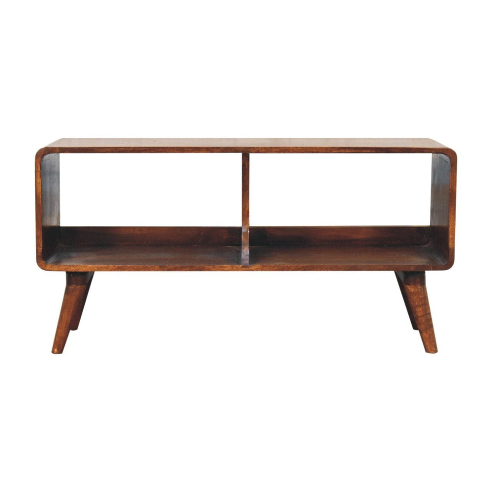 Artisan Curved Chestnut Double Slot Media Unit - Artisan Furniture