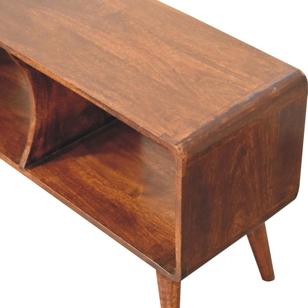 Artisan Curved Chestnut Double Slot Media Unit - Artisan Furniture - Flyclothing LLC