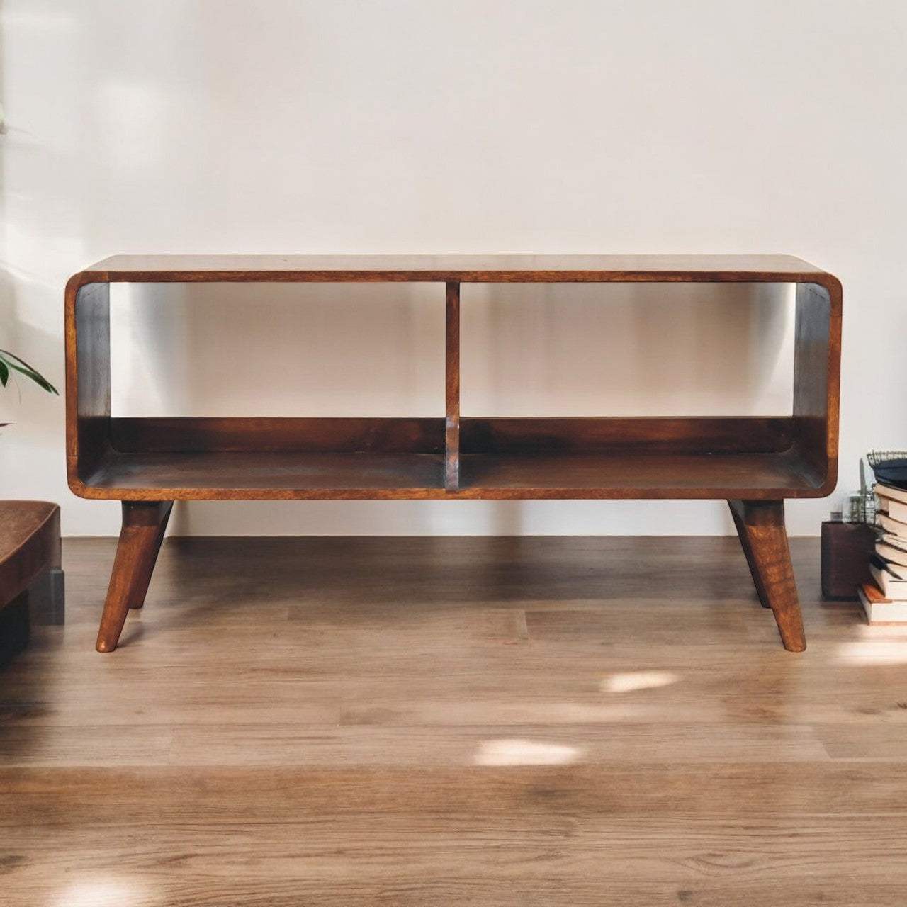 Artisan Curved Chestnut Double Slot Media Unit - Artisan Furniture - Flyclothing LLC
